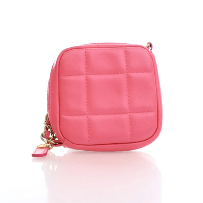 Chanel Diamond Pouch Mini Pink Lambskin