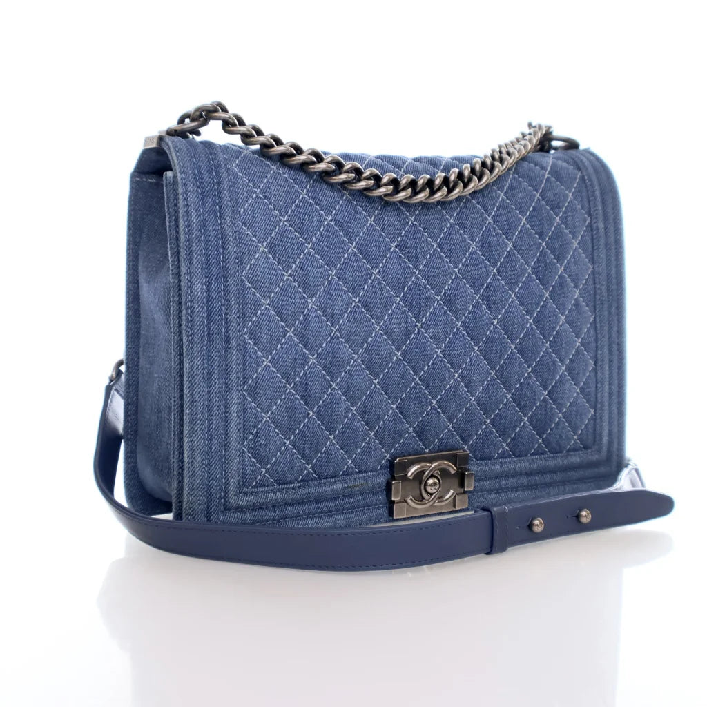 Chanel Seasonal Boy Bag Blue Denim