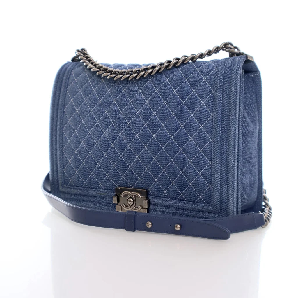 Chanel Seasonal Boy Bag Blue Denim