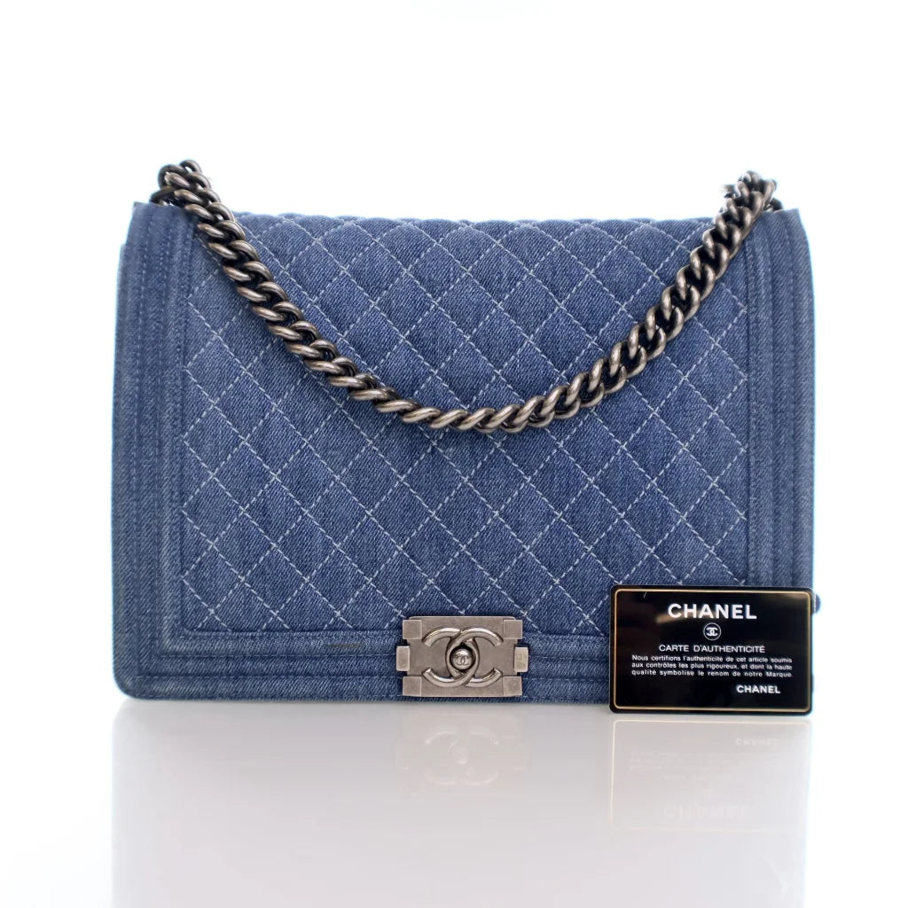 Chanel Seasonal Boy Bag Blue Denim