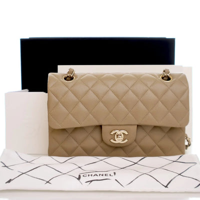 Chanel Classic Flap Small Dark Beige Caviar