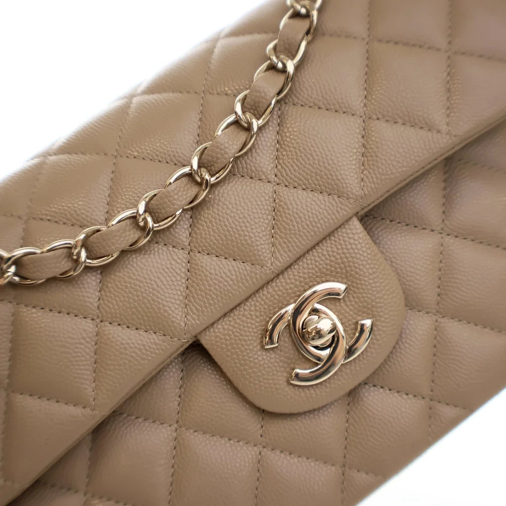 Chanel Classic Flap Small Dark Beige Caviar