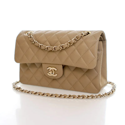 Chanel Classic Flap Small Dark Beige Caviar