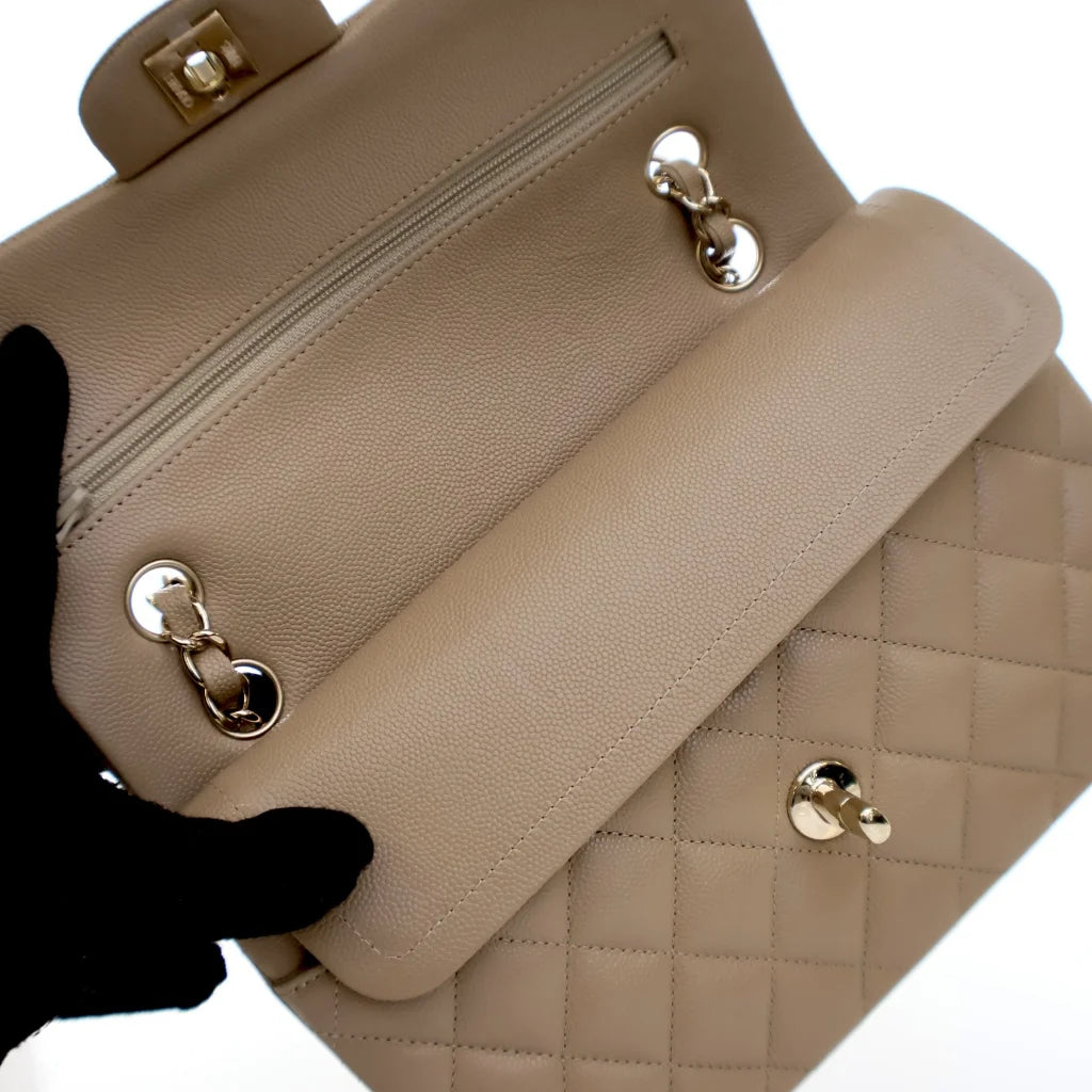 Chanel Classic Flap Small Dark Beige Caviar