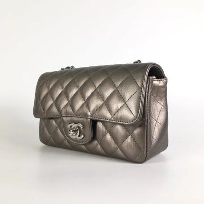 Chanel Mini Rectangle Metallic Champagne