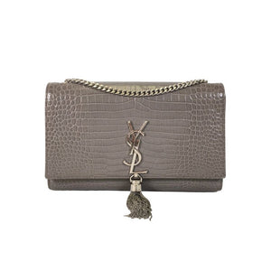 preowned Saint Laurent Kate Croc Embossed Tassel Bag vancouver