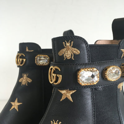 Gucci Embroidered Ankle Boots