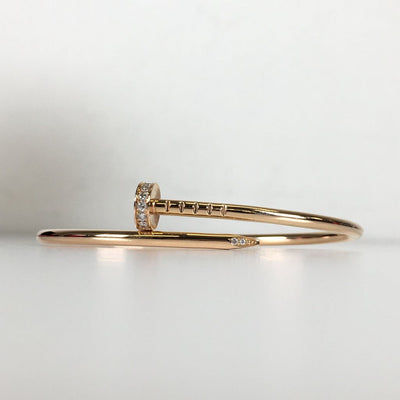 Cartier Juste Un Clou Bracelet Thin Pink Gold Diamond Size 15