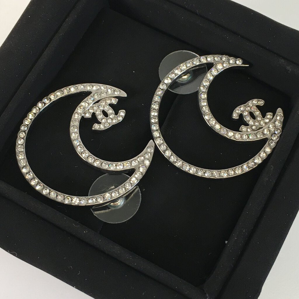 Chanel Moon Crystal Earrings