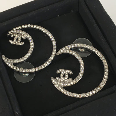 Chanel Moon Crystal Earrings