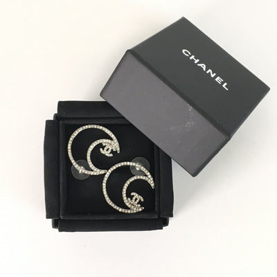 Chanel Moon Crystal Earrings