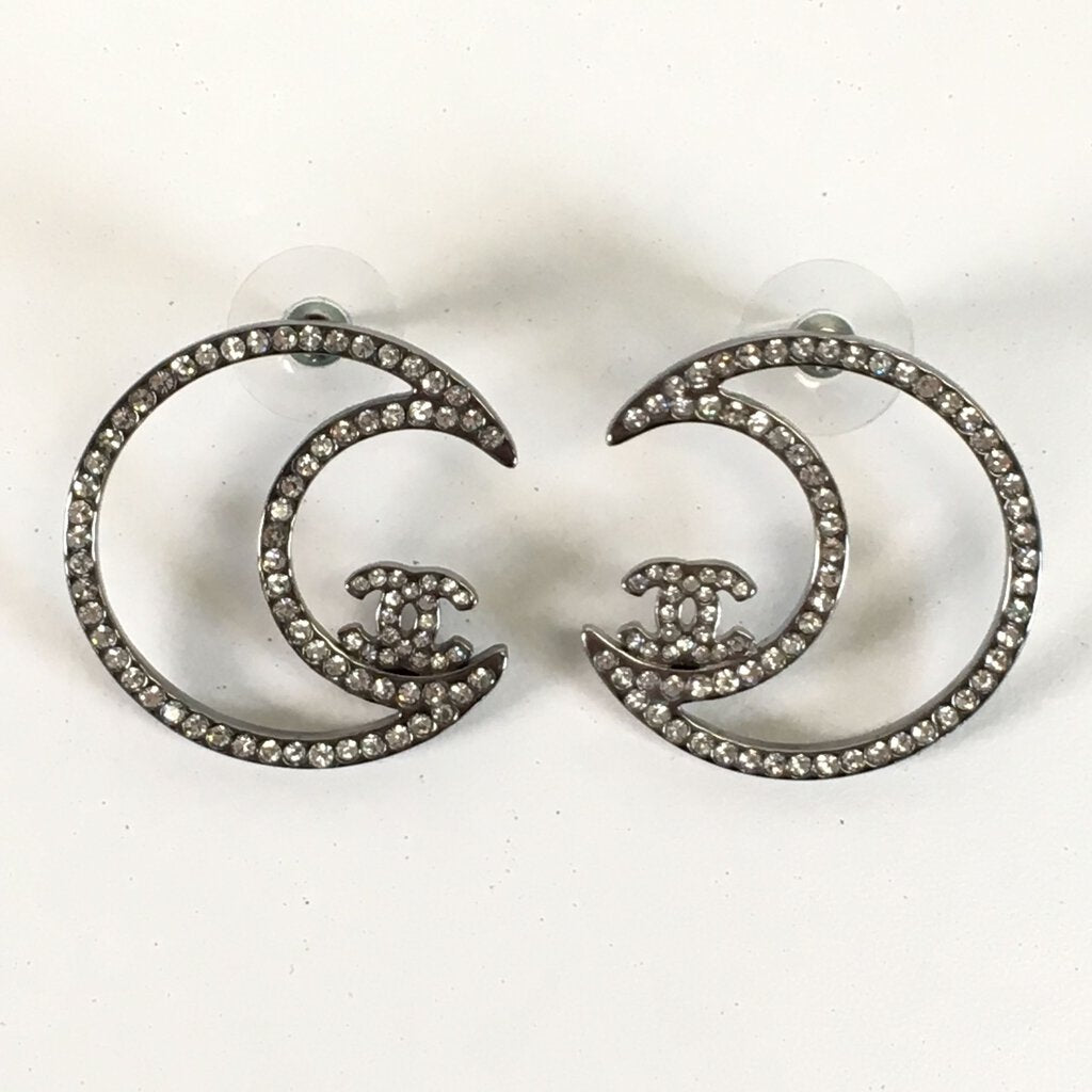 Chanel Moon Crystal Earrings