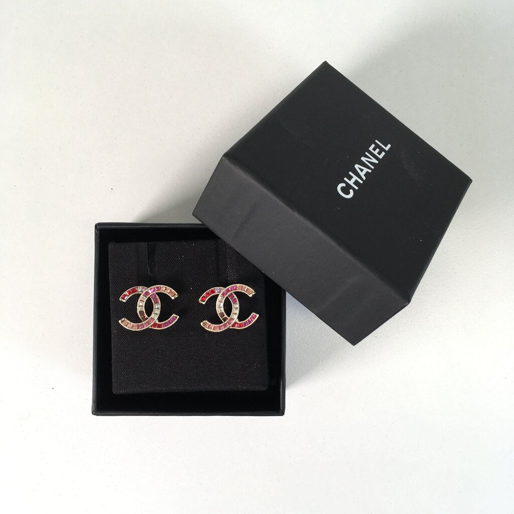 Chanel CC Crystal Earrings