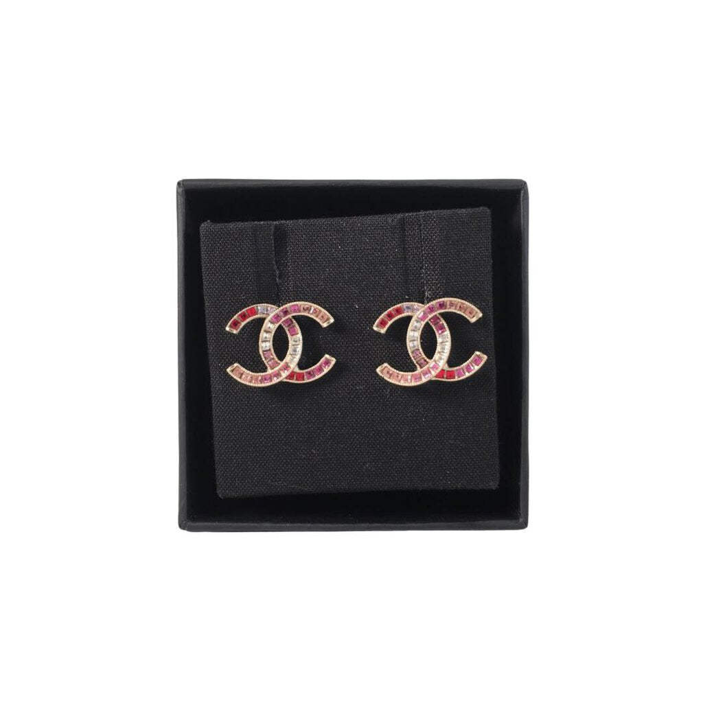 Chanel CC Crystal Earrings