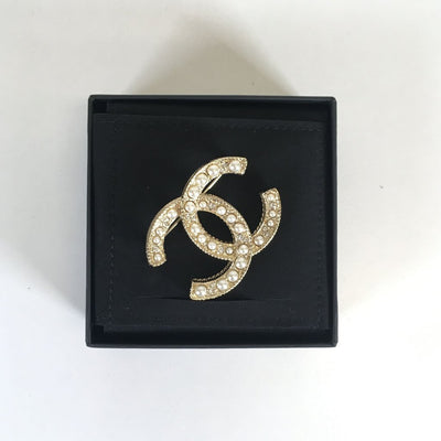 Chanel CC Pearl Brooch