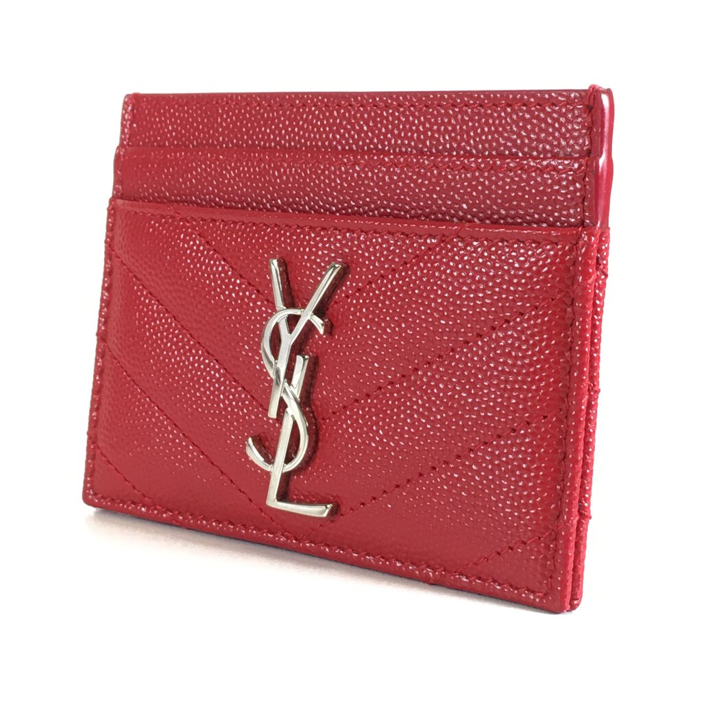 Saint Laurent (YSL) Cassandre Cardholder red shw