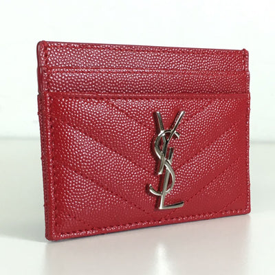 Saint Laurent (YSL) Cassandre Cardholder red shw