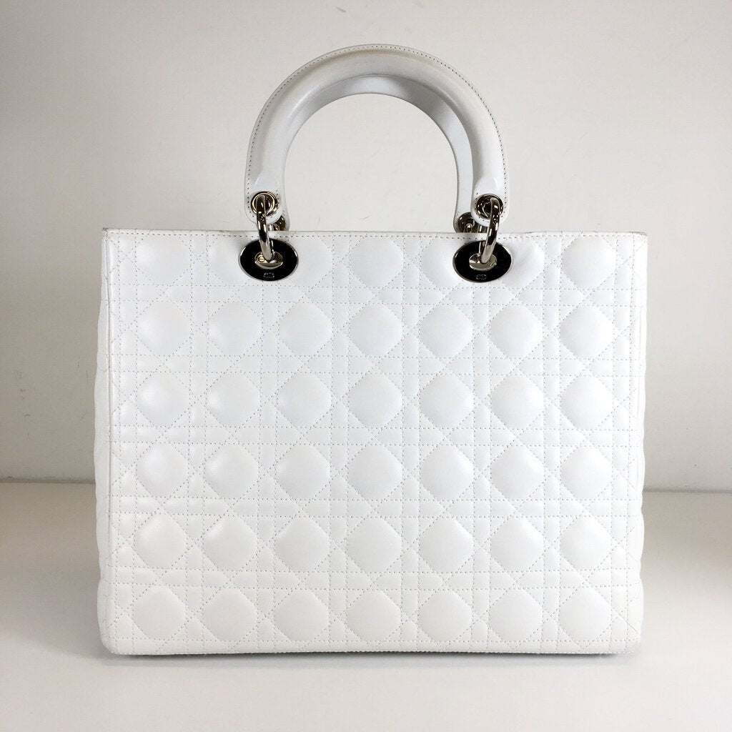 Dior Lady Dior Tote white shw