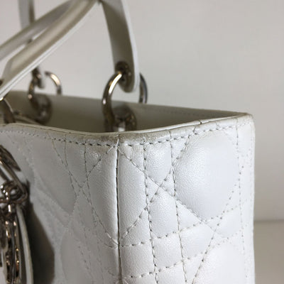 Dior Lady Dior Tote white shw