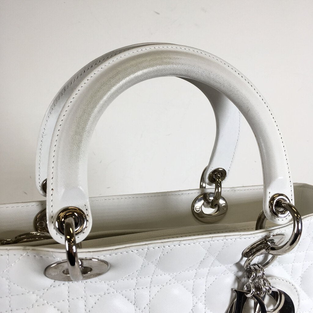 Dior Lady Dior Tote white shw