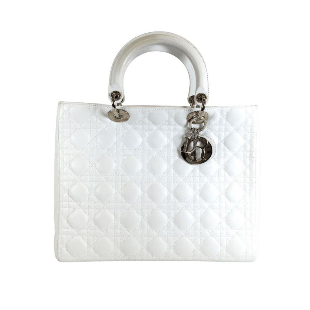 Dior Lady Dior Tote white shw