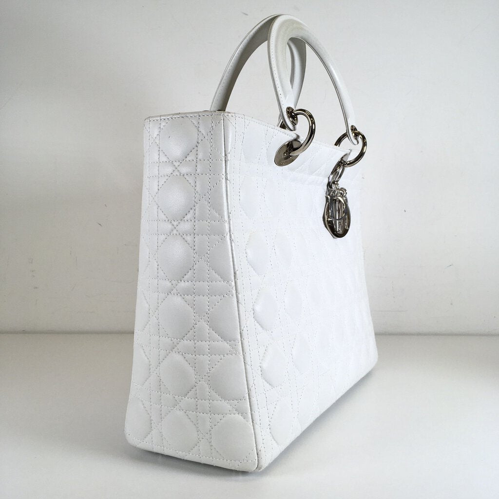 Dior Lady Dior Tote white shw