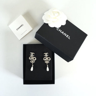 Chanel Dangle Pearl Drop Earrings