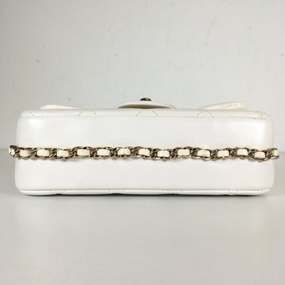 Chanel Logo Pearl Chain Bag