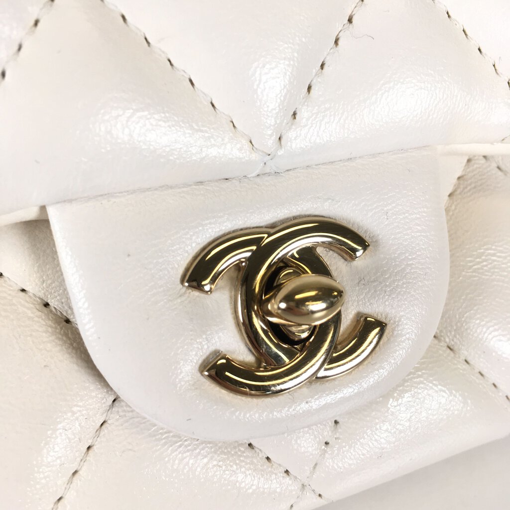 Chanel Logo Pearl Chain Bag