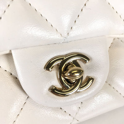 Chanel Logo Pearl Chain Bag