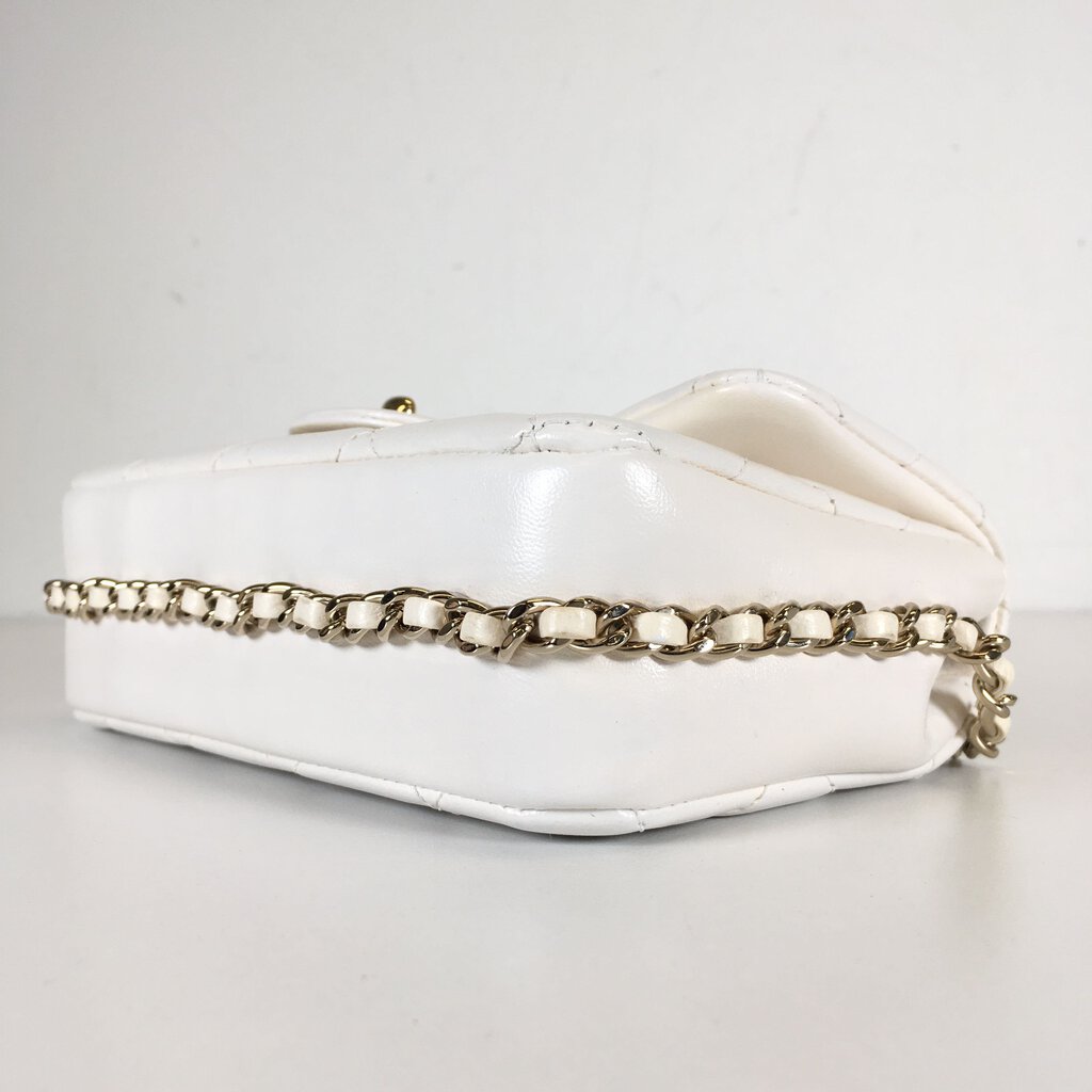 Chanel Logo Pearl Chain Bag