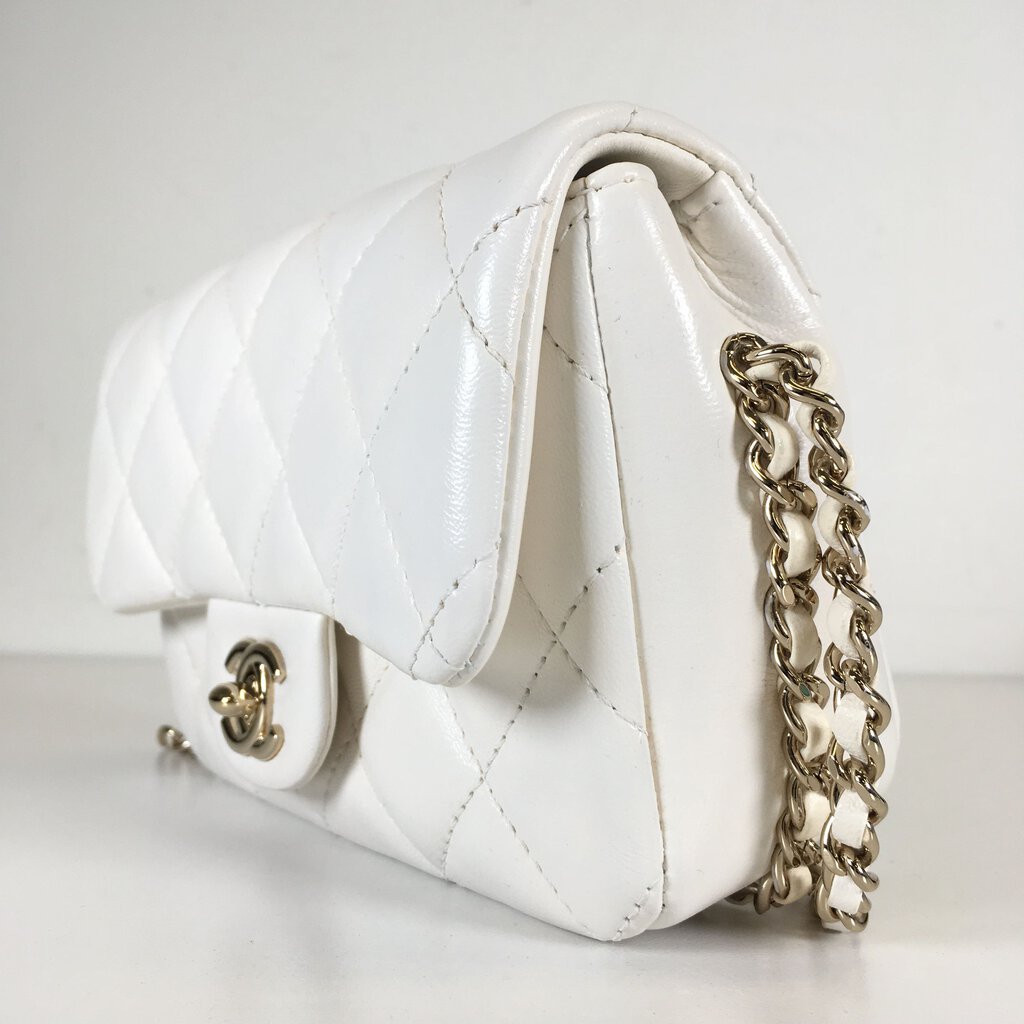 Chanel Logo Pearl Chain Bag