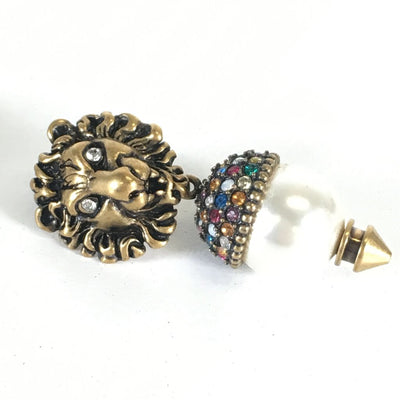 Gucci Lion Head Crystal Earrings