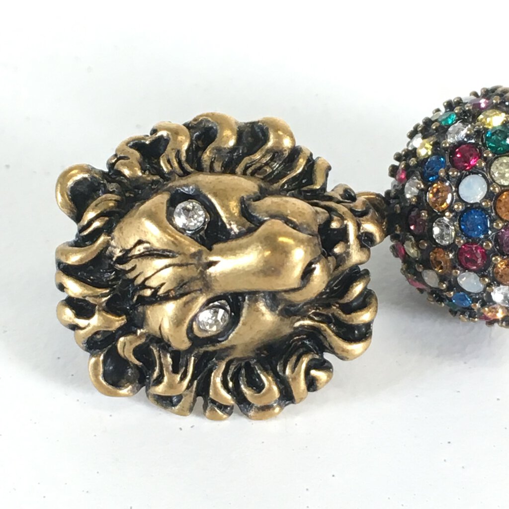 Gucci Lion Head Crystal Earrings