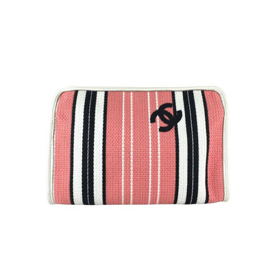 Chanel Striped Cosmetic Pouch