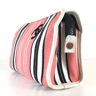 Chanel Striped Cosmetic Pouch