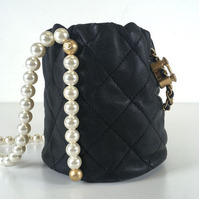 Chanel Mini About Pearls Drawstring Bucket Bag