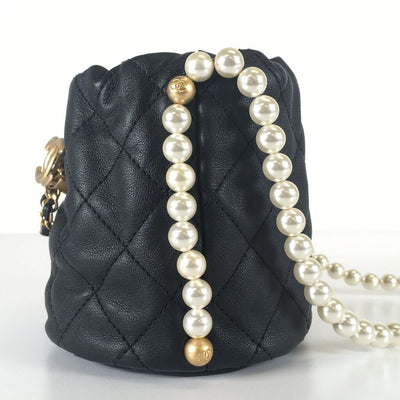 Chanel Mini About Pearls Drawstring Bucket Bag