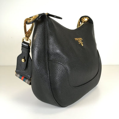 Prada Vitello Web Strap Crossbody Bag