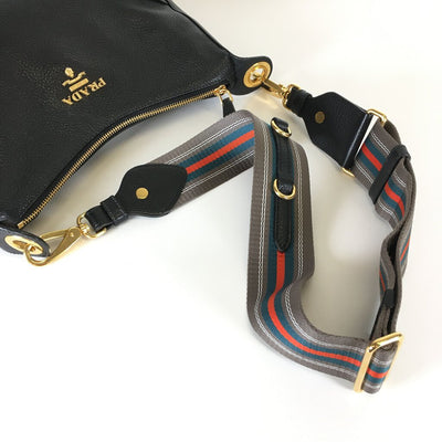 Prada Vitello Web Strap Crossbody Bag