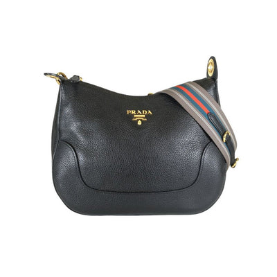 Prada Vitello Web Strap Crossbody Bag