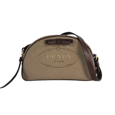 Prada Canvas Jacquard Crossbody Bag