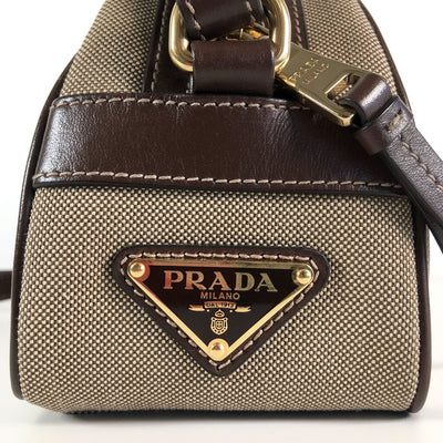 Prada Canvas Jacquard Crossbody Bag