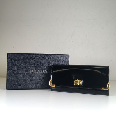 Prada Patent Long Wallet