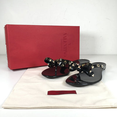 Valentino Rockstud Rubber Thong Sandals 37