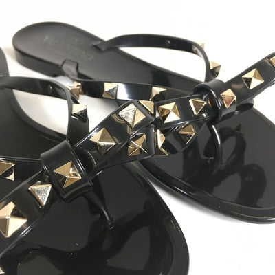 Valentino Rockstud Rubber Thong Sandals 37