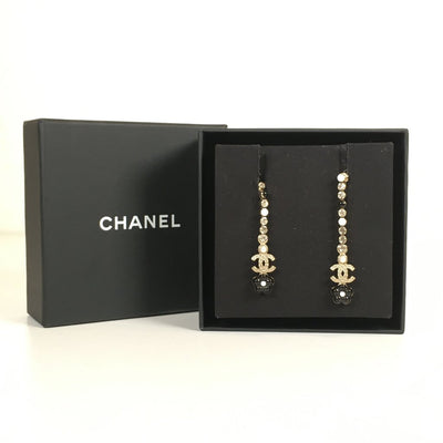 Chanel CC Crystal Drop Earrings