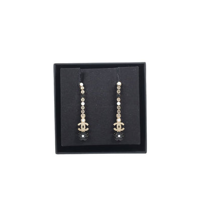 Chanel CC Crystal Drop Earrings