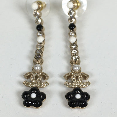 Chanel CC Crystal Drop Earrings