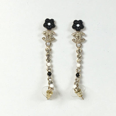 Chanel CC Crystal Drop Earrings